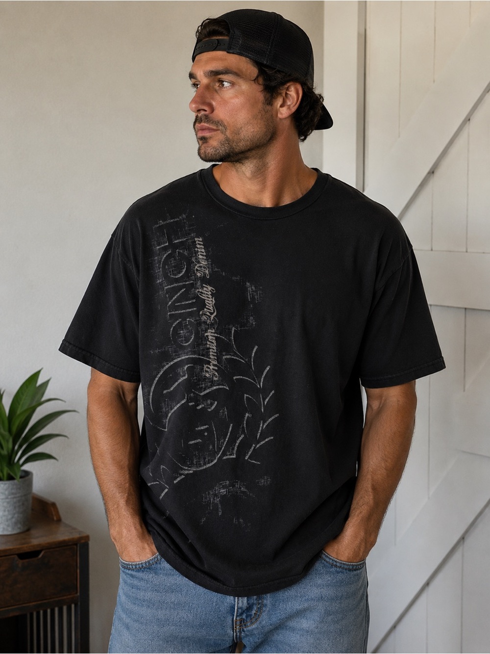 Cinch Black Graphic Short-Sleeve Tee XXL